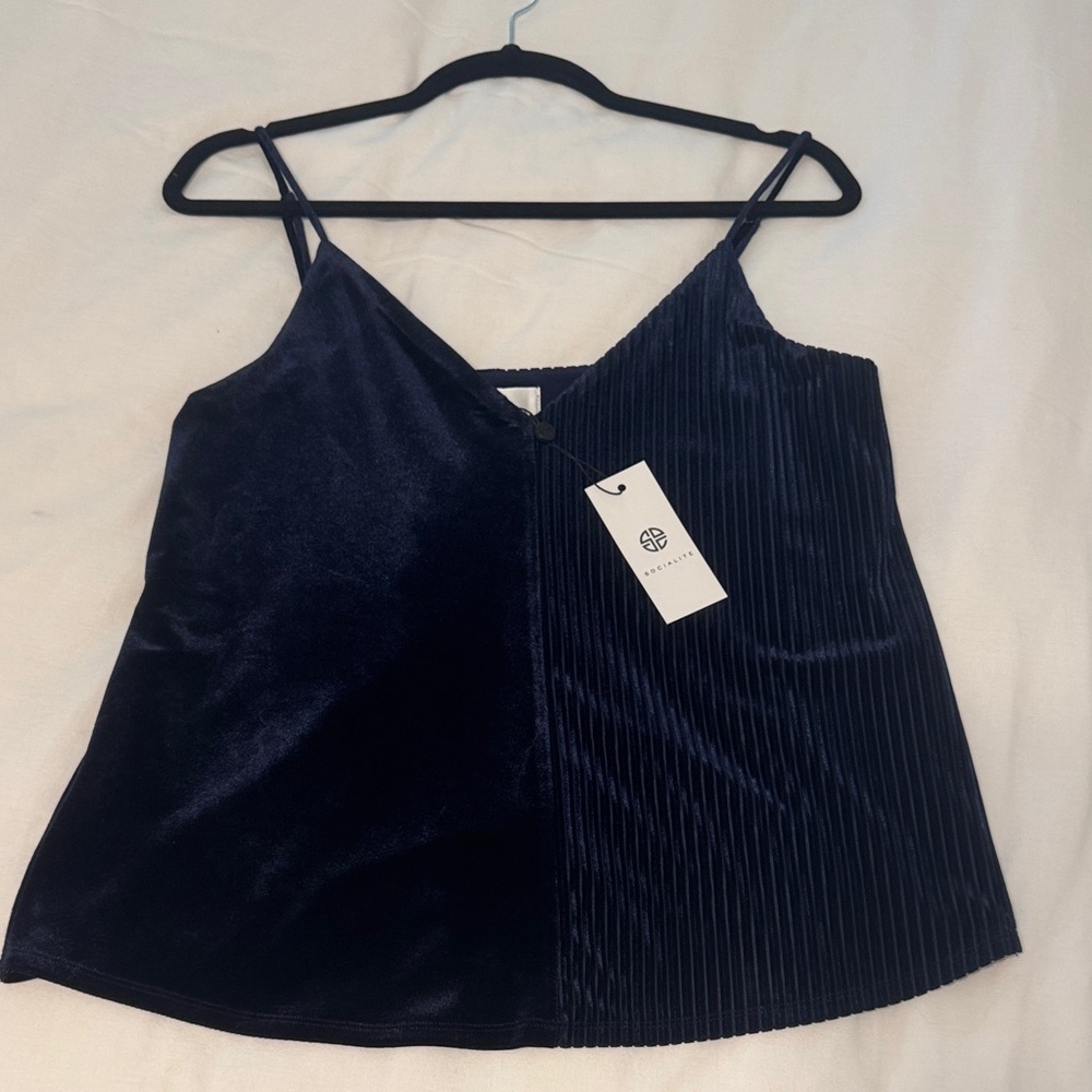 Socialite Midnight Navy Velvet Camisole